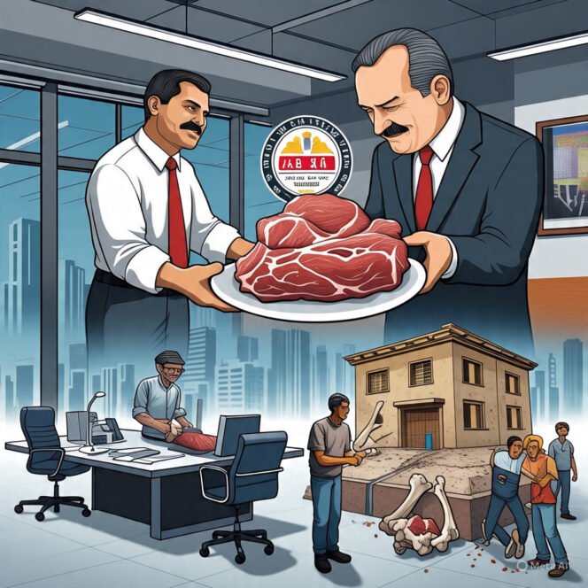 
					Ilustrasi porsi perusahaan nasional PT Vale Indonesia dapat porsi besar (daging), sementara perusahaan lokal dapat tulang. (Foto : AI)