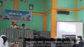 Kasat Narkoba Polres Luwu Timur, AKP Nasruddin (kiri) menyampaikan materi bahaya narkoba di SMKN 1 Malili, Rabu, (16/07/25).