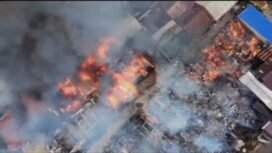 Situasi kebakaran di Sorowako dari tangkapan layar dari udara. Rabu, (27/08/25)