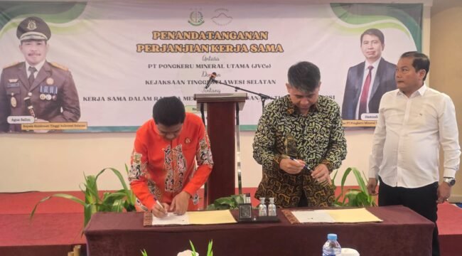 Penandatanganan MoU PT POMU dengan Kejati Sulsel di Hotel Aston, (18/09/2025). 