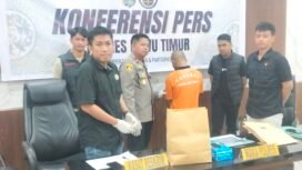 Konferensi pers kasus pornografi di Polres Luwu Timur, Selasa, (16/09/2025)
