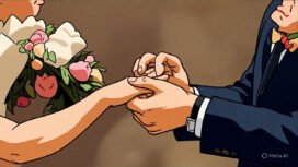 Ilustrasi orang menikah (META/AI)