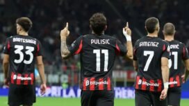 Para pemain AC Milan, usai melakoni pertandingan beberapa waktu lalu
