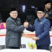 Wali Kota Makassar, Munafri Arifuddin, dan Ketua DPRD Makassar, Supratman, usai rapat paripurna penetapan KUA PPAS APBD 2026 di Balaikota Makassar, Senin (17/11/2025).