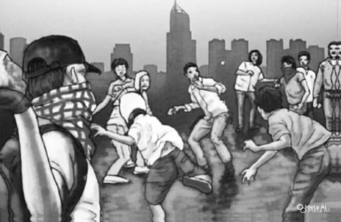 
					Ilustrasi perang kelompok