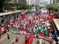 Ilustrasi aksi buruh di Indonesia