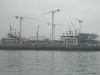 Stadion Everton di kawasan Bramley-Moore Dock, Liverpool, venue laga melawan Manchester United.