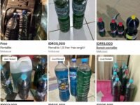 Tangkapan layar penjualan Pertalite di marketplace Facebook