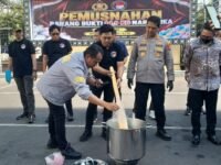 Pemusnahan barang bukti narkoba di Mapolrestabes Makassar